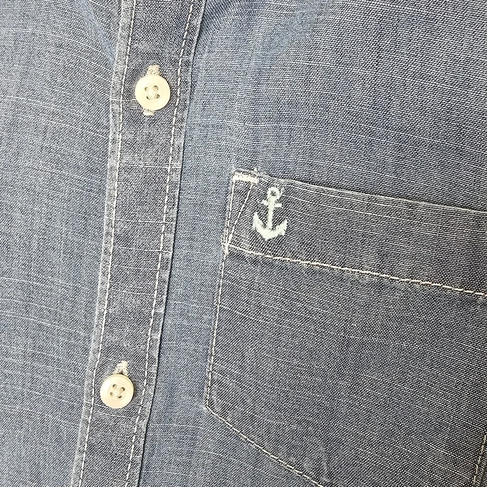 Carters Nautical Anchor Embroidered Blue Button Long Sleeve Shirt‎ Size 4T